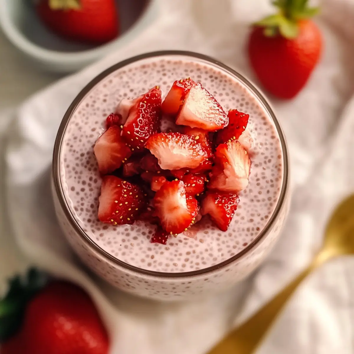 Strawberry Cheesecake Chia Seed Pudding