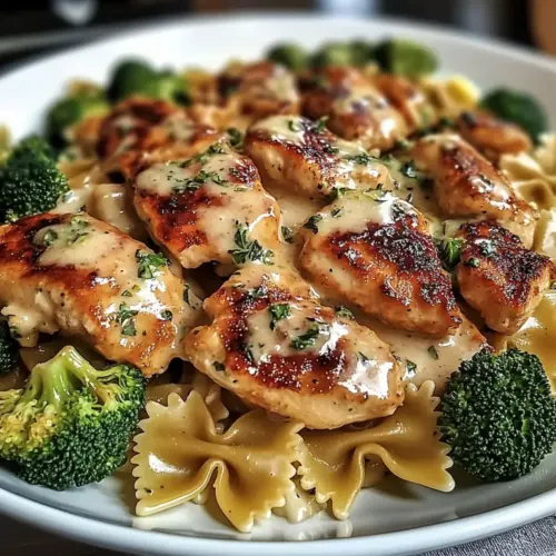 Cowboy Butter Lemon Bowtie Chicken with Broccoli