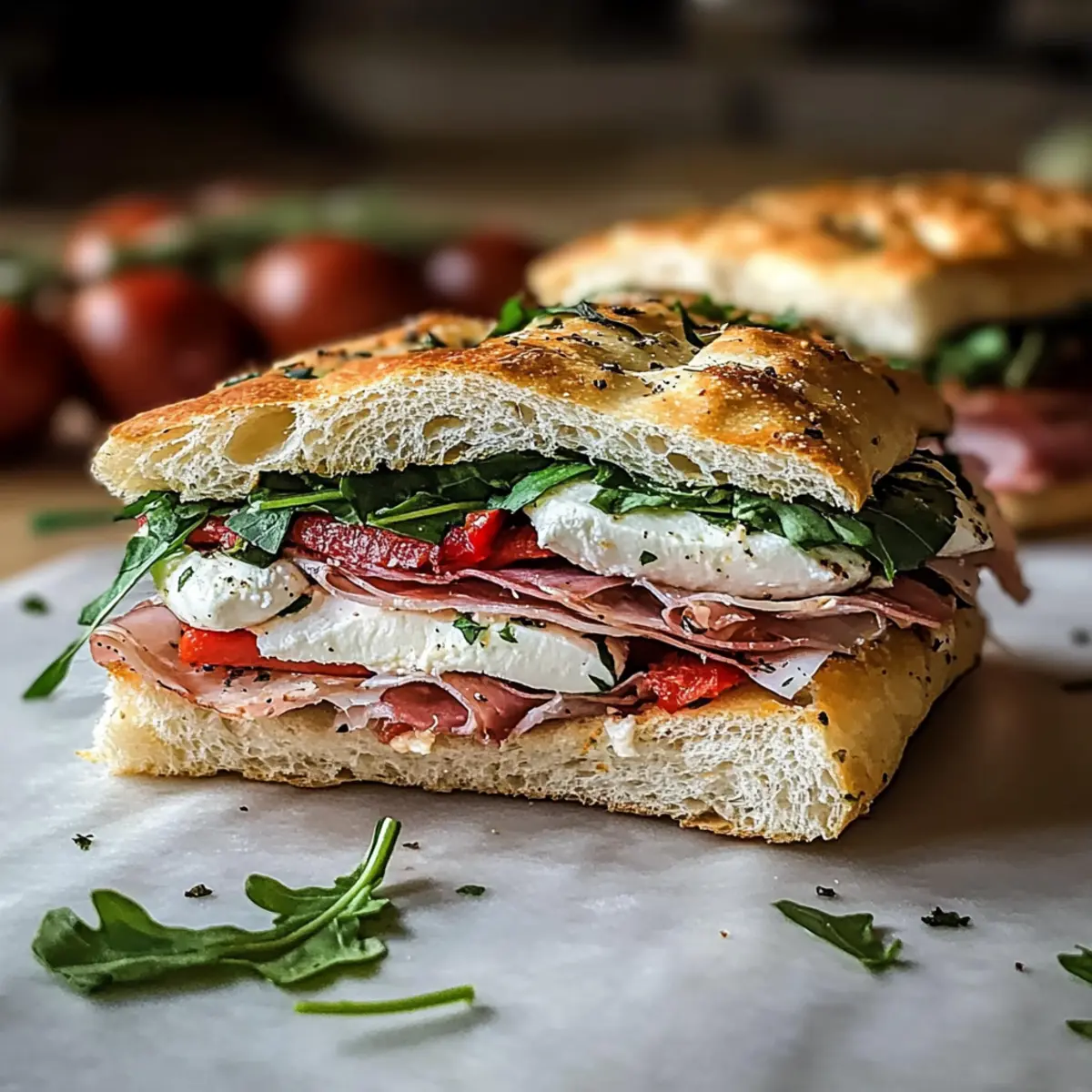 Italian Turkey Focaccia Sandwiches