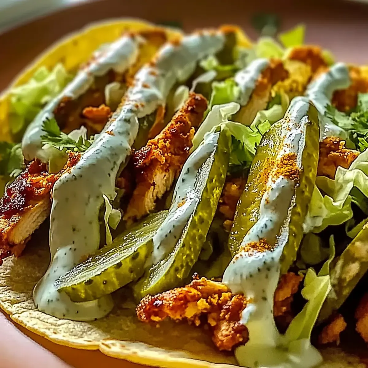 Dill Pickle Ranch Smash Chicken Tacos