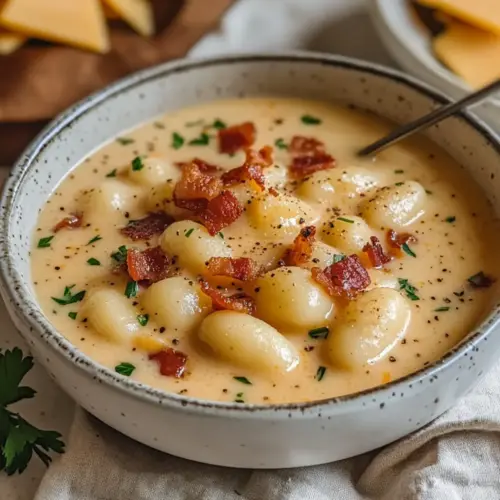 Bacon Cheddar Gnocchi Soup