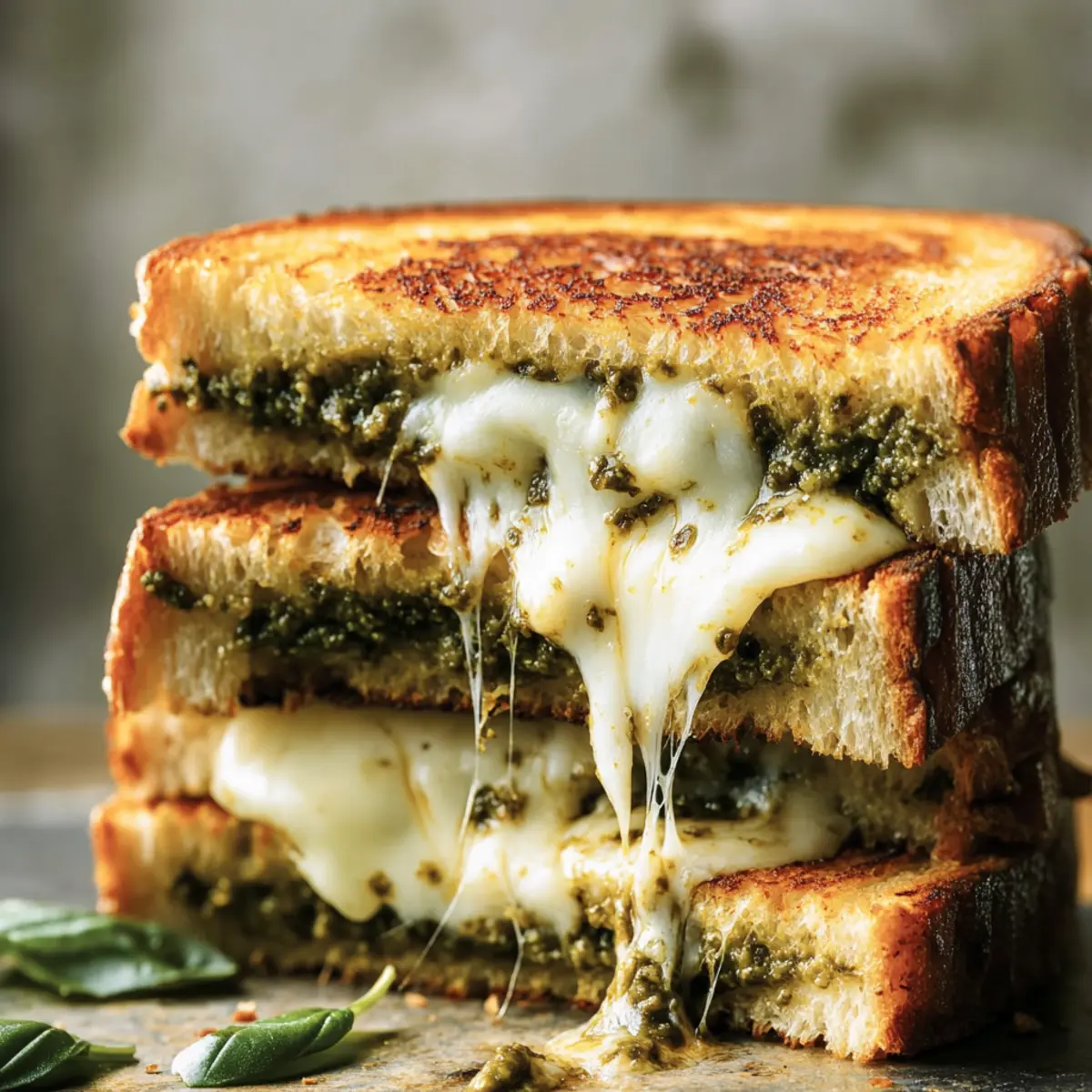 Sourdough Pesto Grilled Cheese