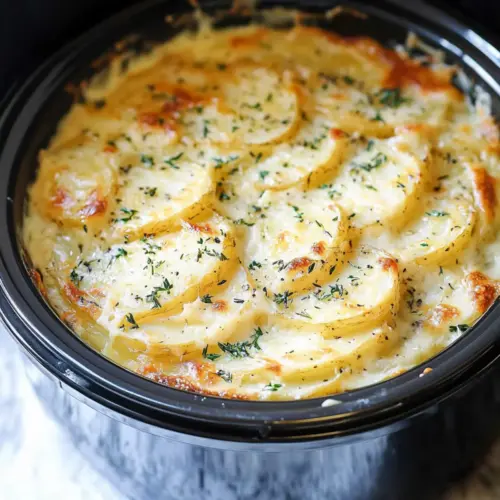 Slow Cooker Cheesy Scalloped Potatoes
