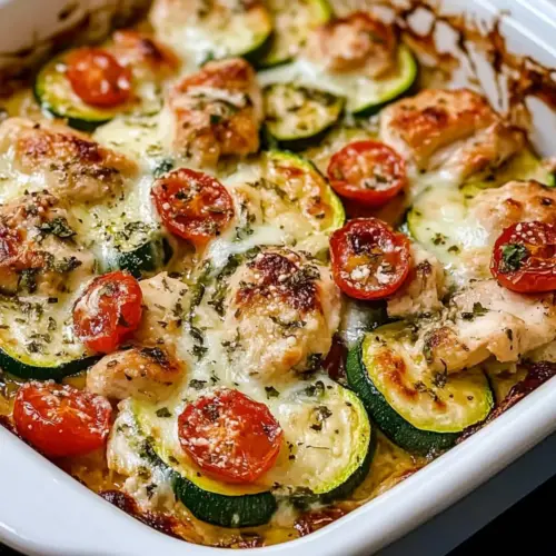 Mediterranean Chicken Zucchini Bake