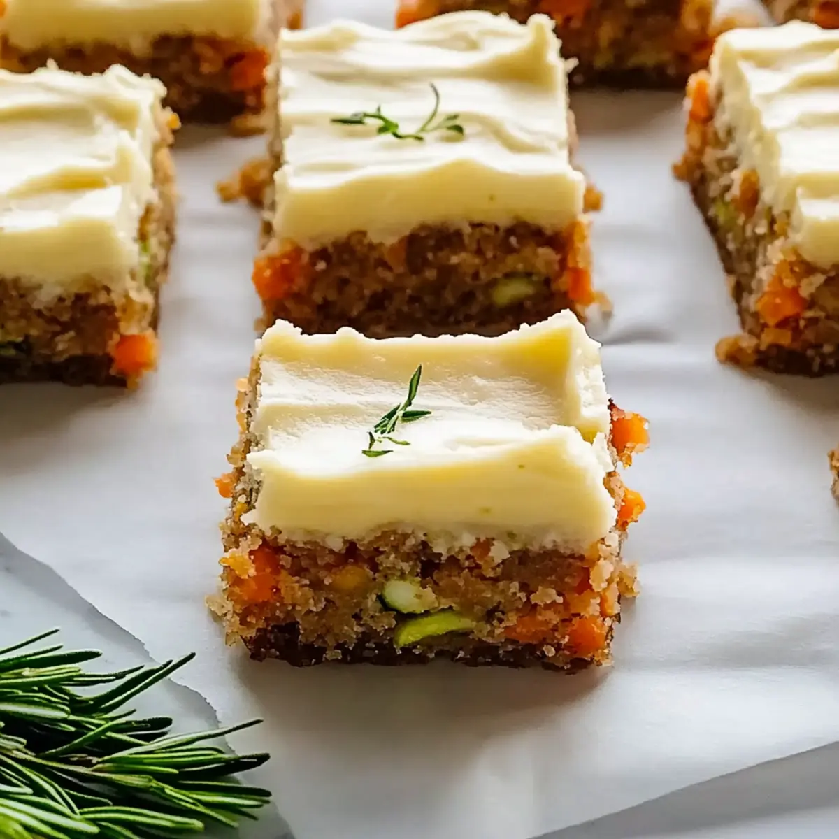 Spiced Ginger Carrot and Zucchini Bars with Lemon Cream Cheese Frosting