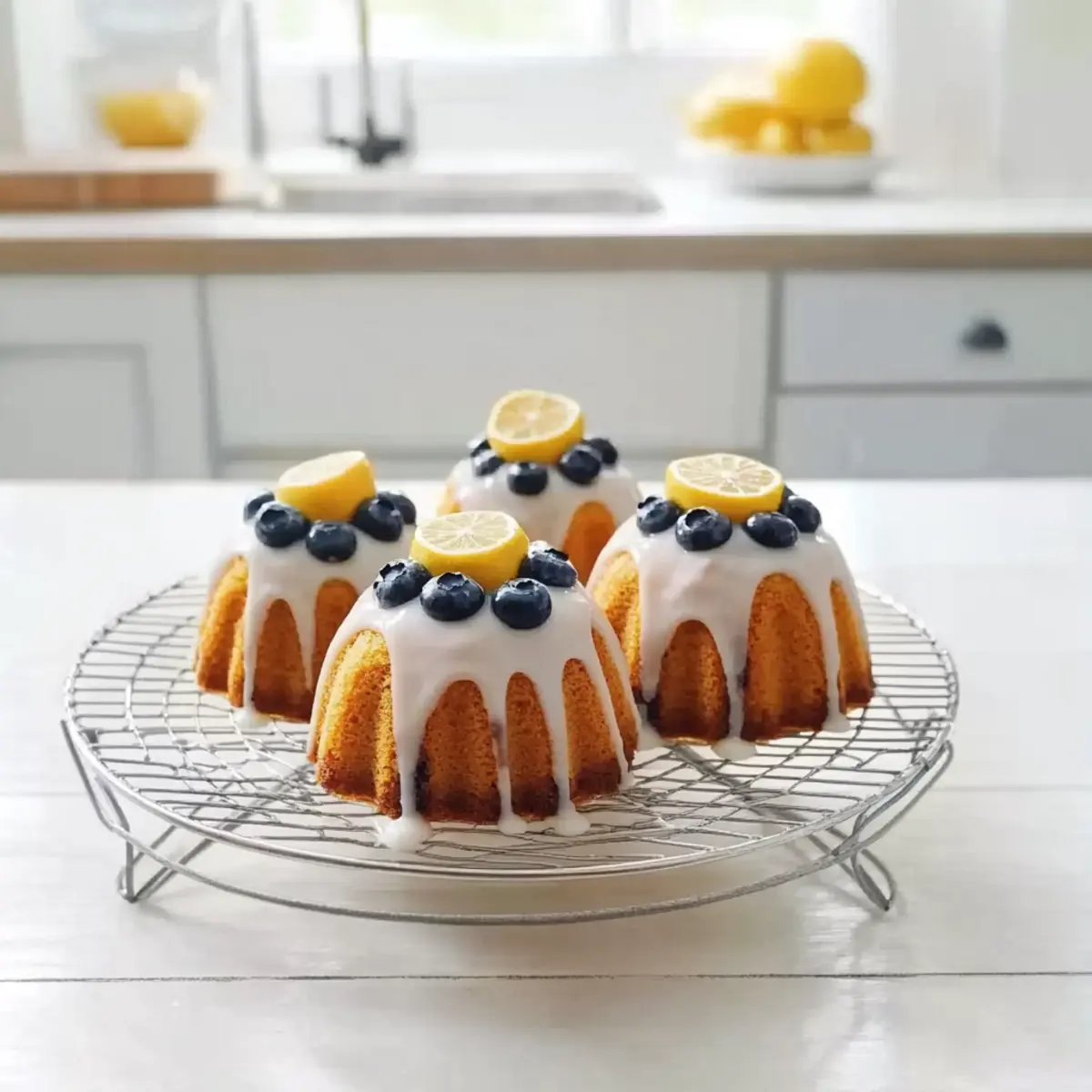 Mini Blueberry Lemon Bundt Cakes
