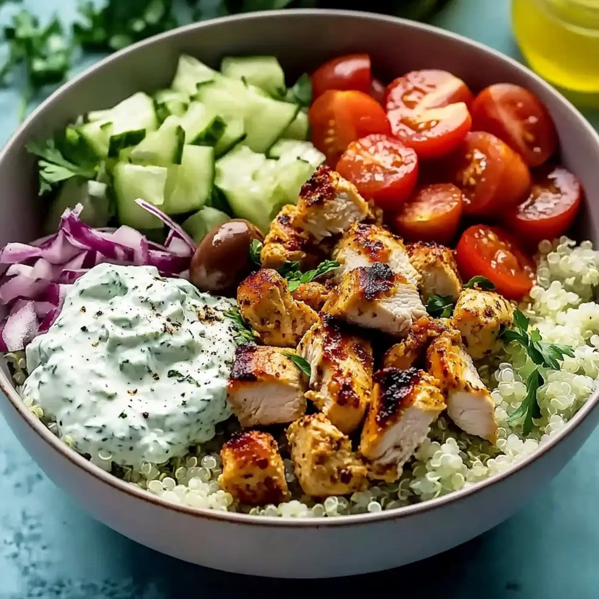 Gluten-Free Greek Chicken Gyro Bowls