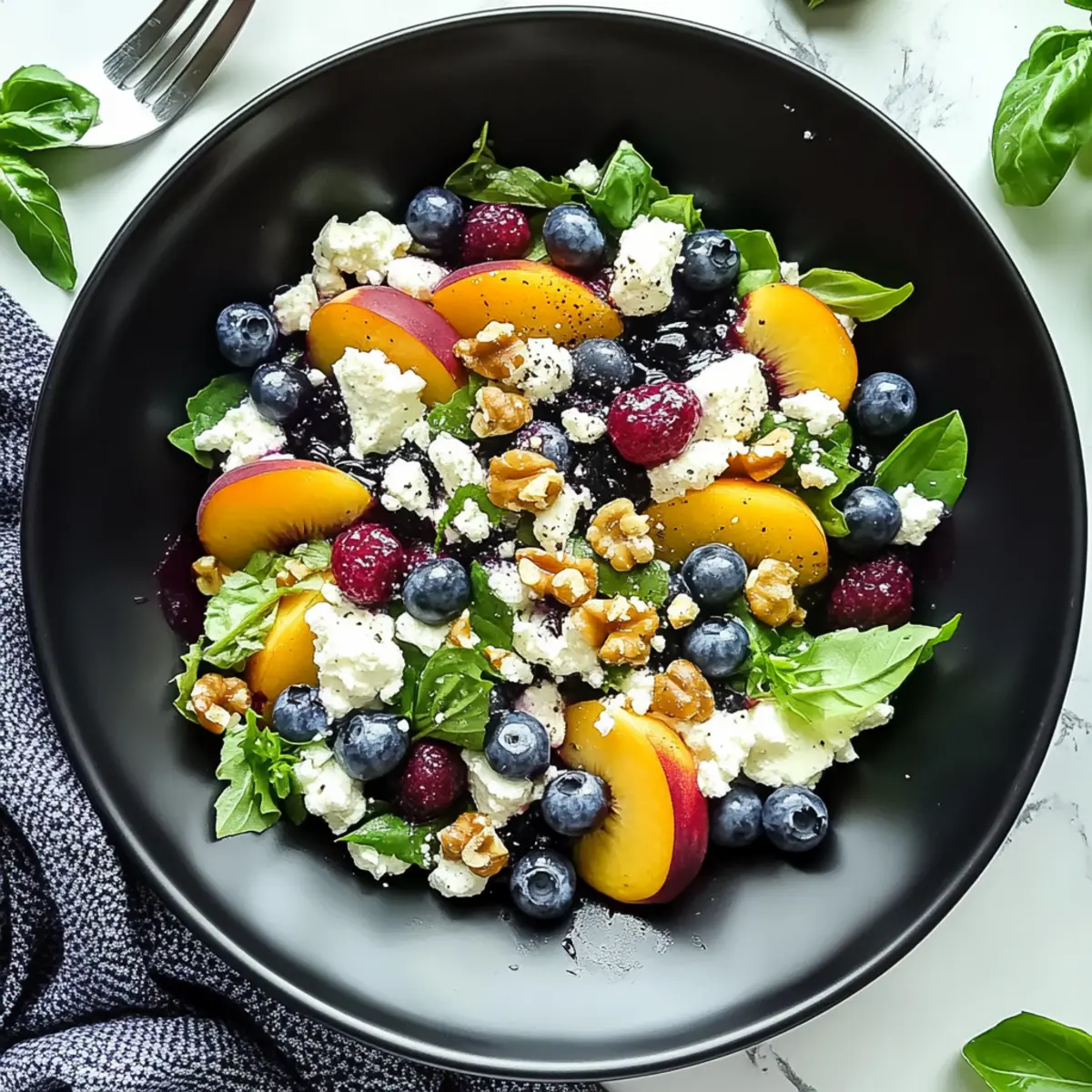 Blueberry Peach Feta Salad