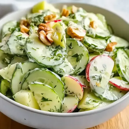 Crunchy Cucumber Apple Salad with Fresh Dressing