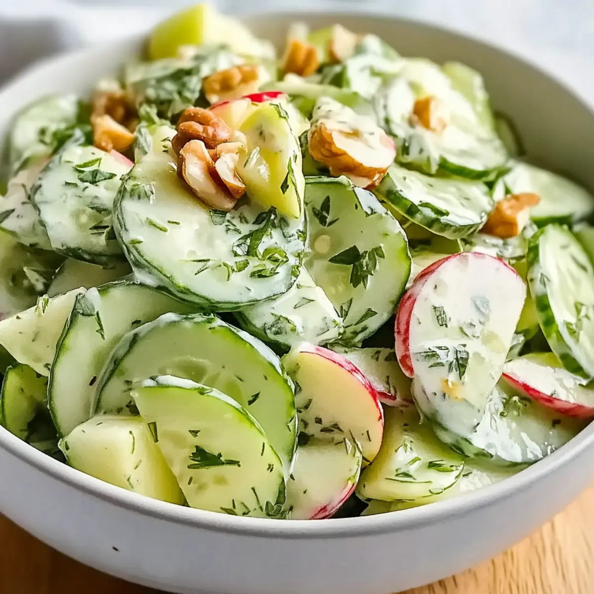 Crunchy Cucumber Apple Salad with Fresh Dressing