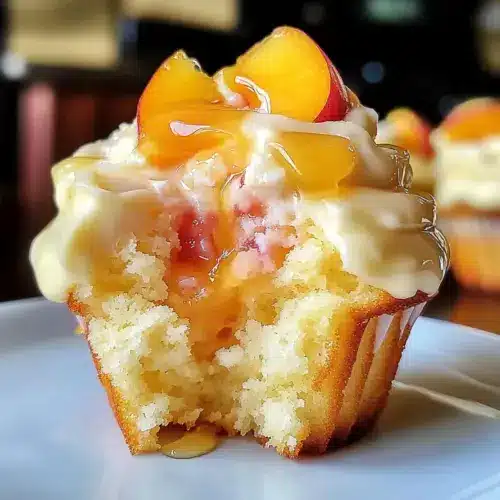 Honey Peach Cream Cheese Cupcakes