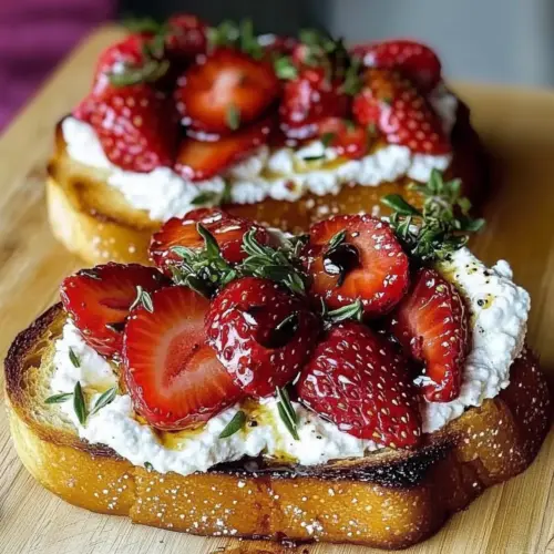 Roasted Strawberry Whipped Ricotta Toast