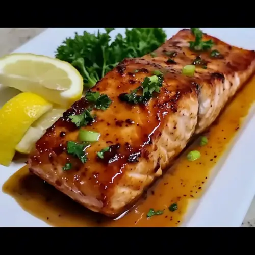Maple Bourbon Glazed Salmon