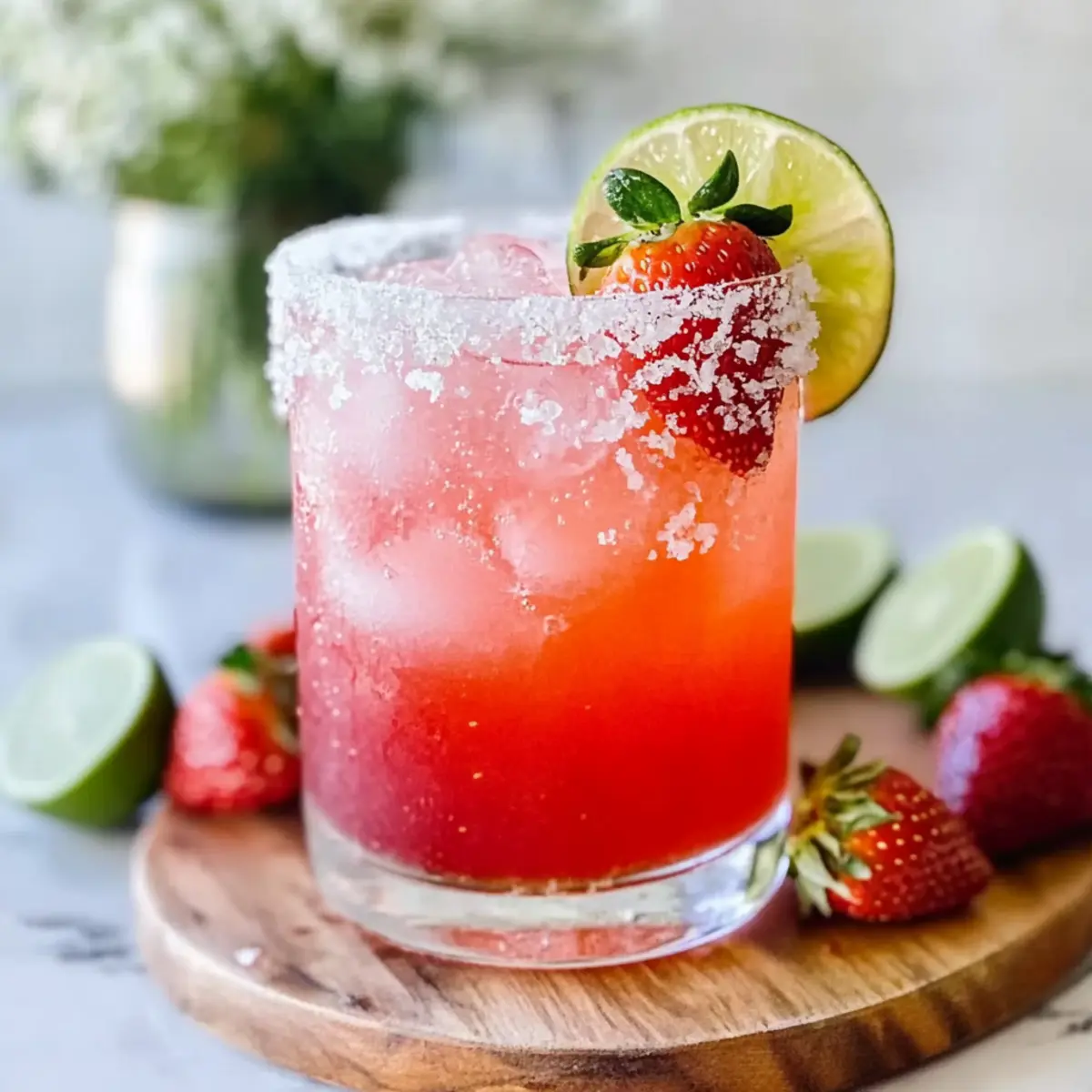 Strawberry Lime Mocktail Margarita