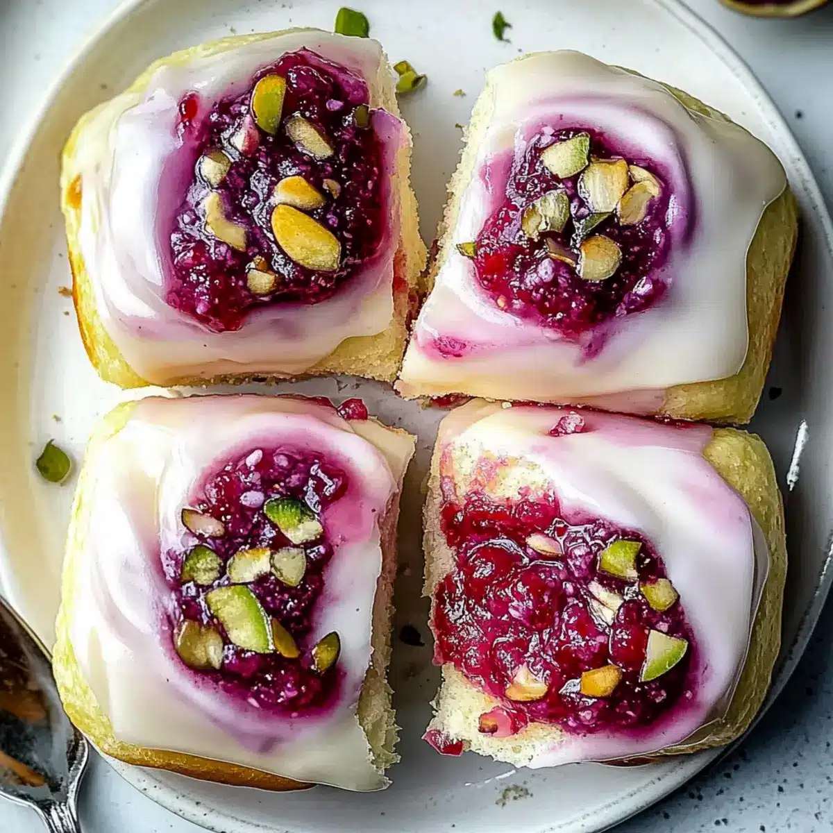 Raspberry and Rose Cheesecake Buns