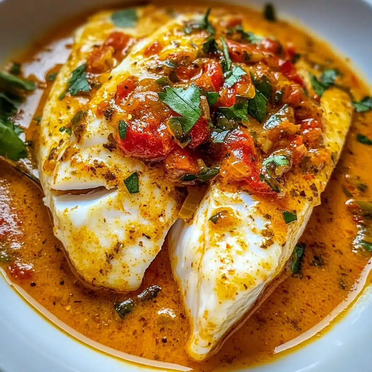 Tilapia in Roasted Pepper Sauce