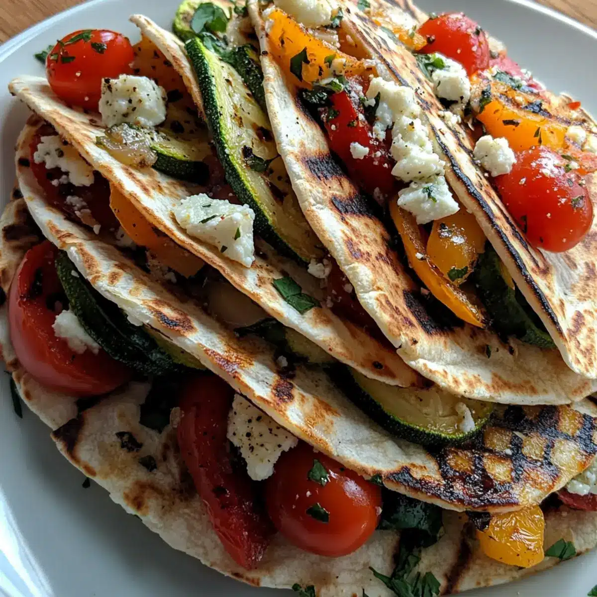 Grilled Mediterranean Veggie Quesadillas