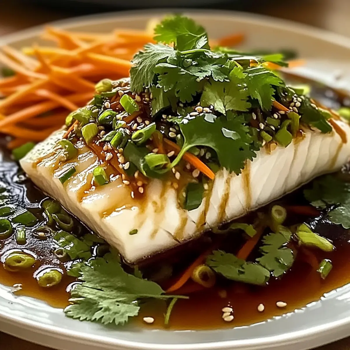 Steamed White Fish with Ginger-Soy