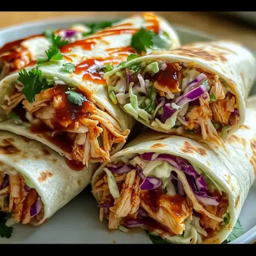 BBQ Chicken Coleslaw Wraps