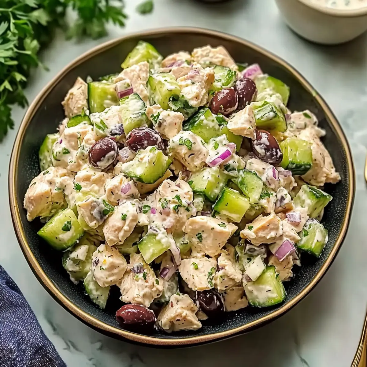 High Protein Mediterranean Chicken Salad