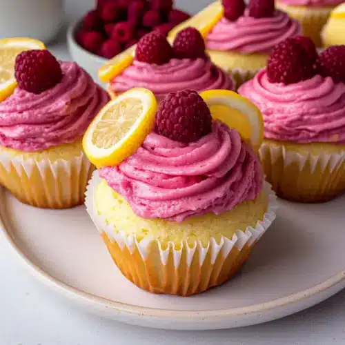 Lemon Raspberry Cupcakes with Lemon Curd