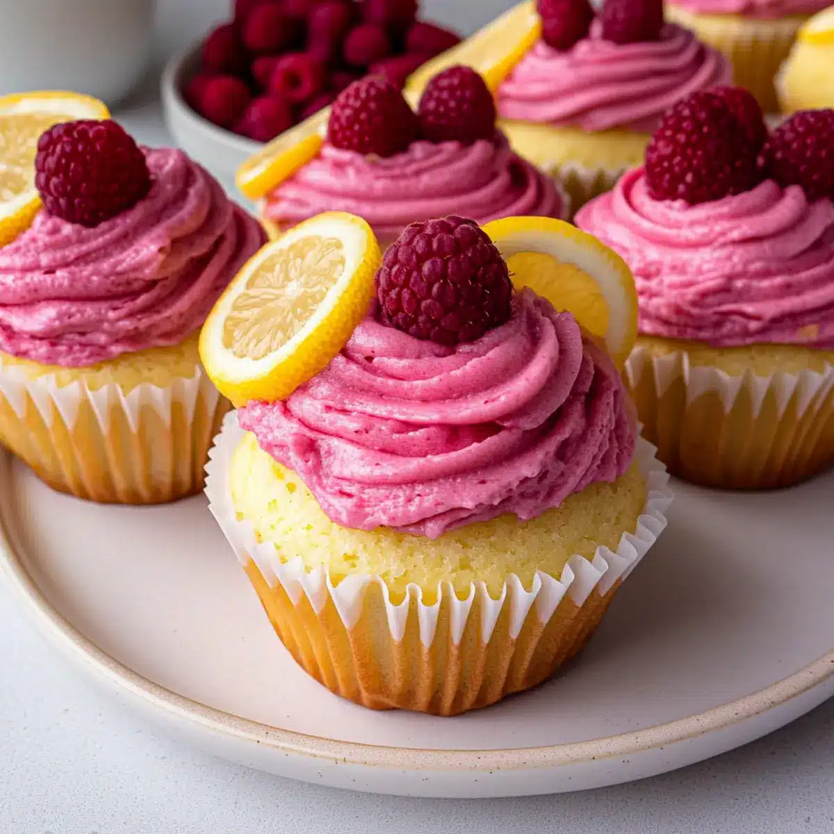 Lemon Raspberry Cupcakes with Lemon Curd