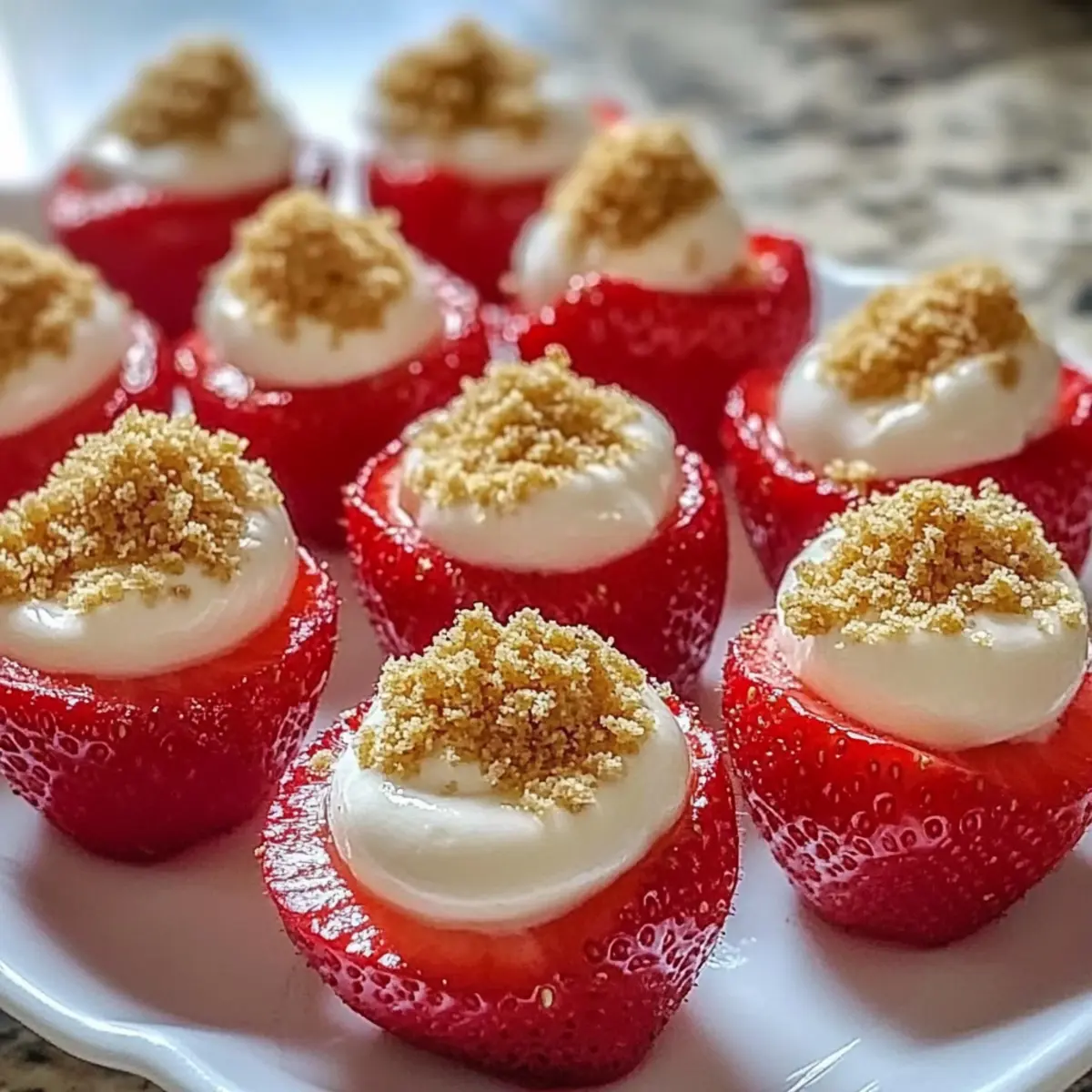 Sweetheart Cheesecake Deviled Strawberries