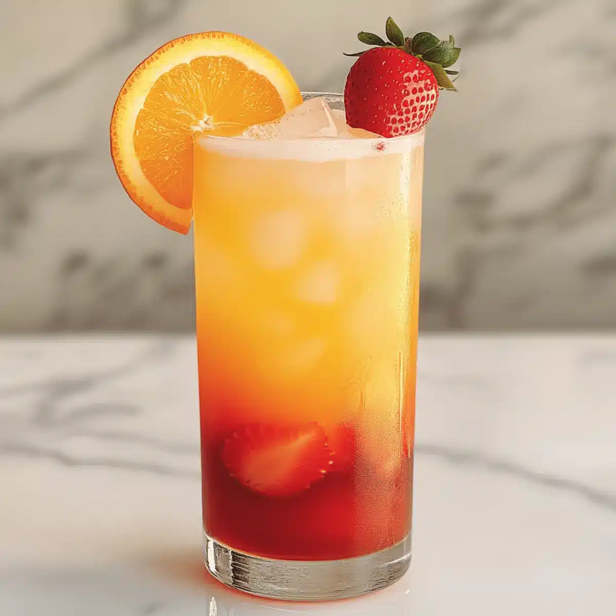 Strawberry Sunrise Mocktail