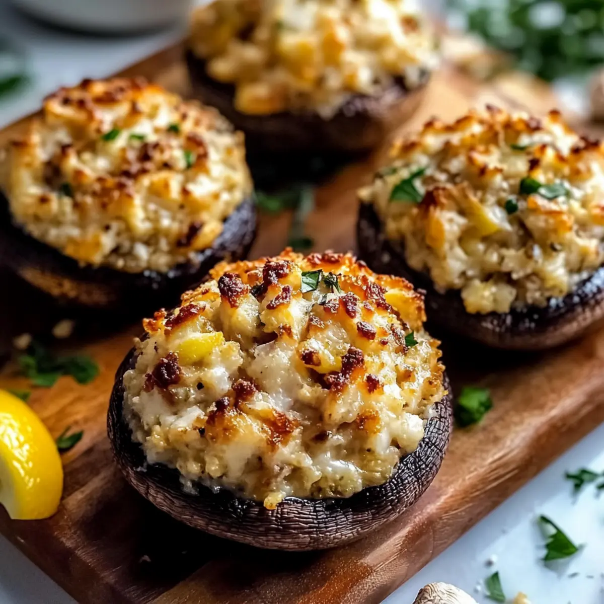 Crab Stuffed Portobello Mushrooms