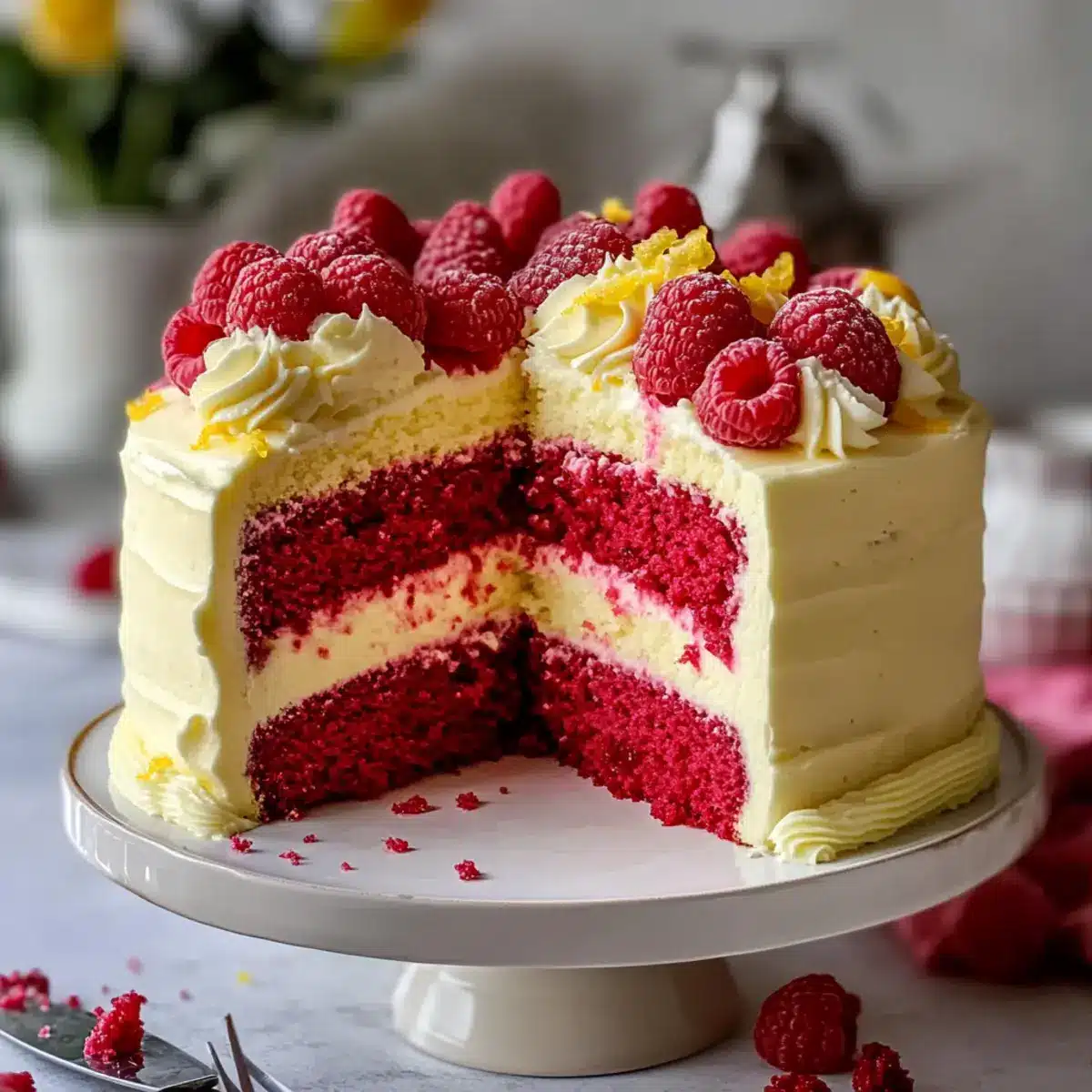 Raspberry Cake With Lemon Buttercream