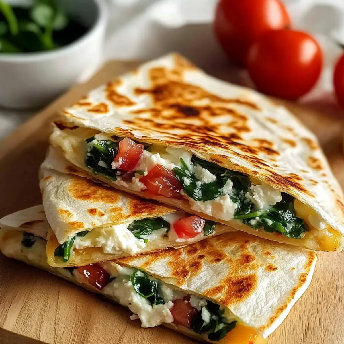 Cheesy Mediterranean Quesadilla