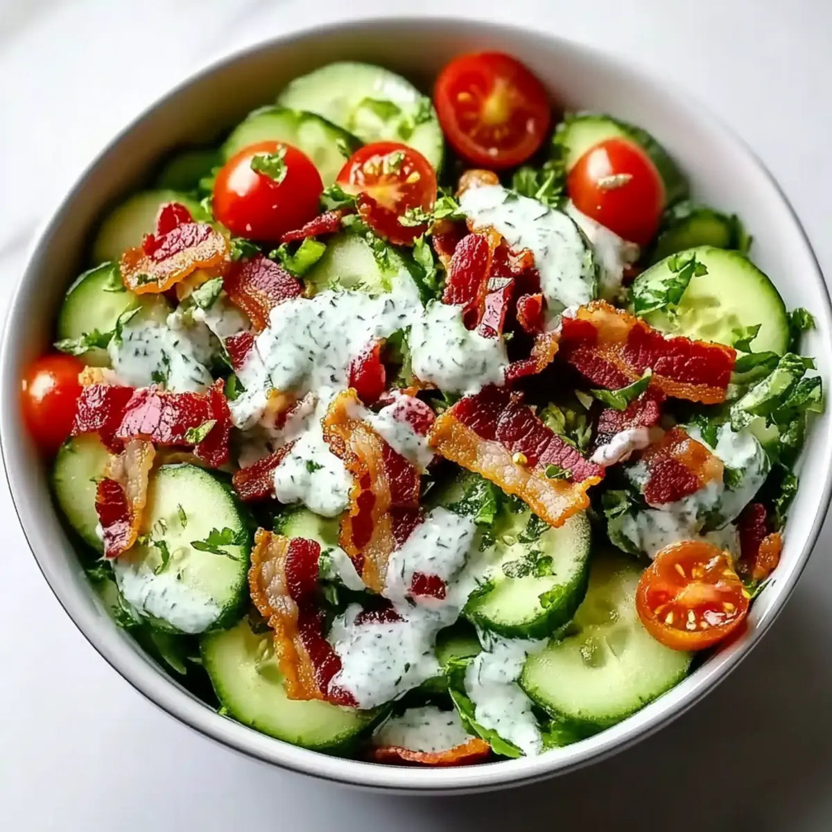 Cucumber bacon ranch salad