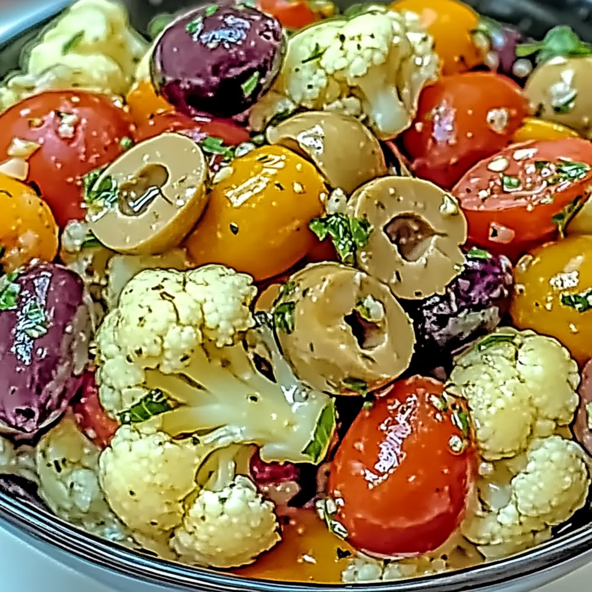 Mediterranean Marinated Cauliflower Salad