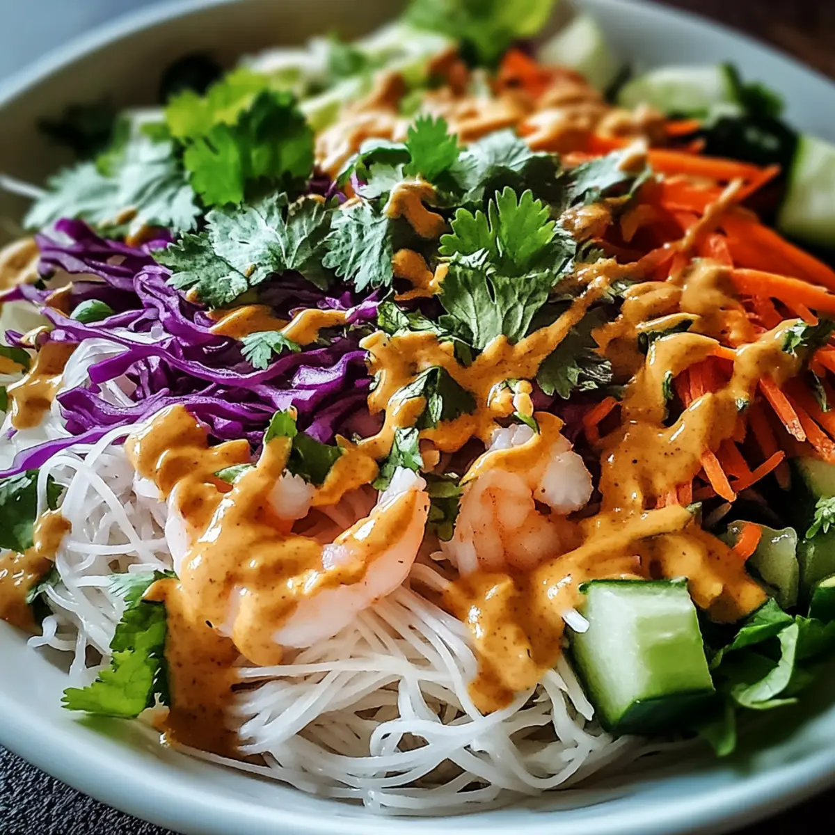 Spring Roll Salad with Peanut Dressing: