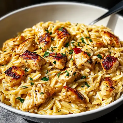 Cajun Chicken Alfredo Orzo