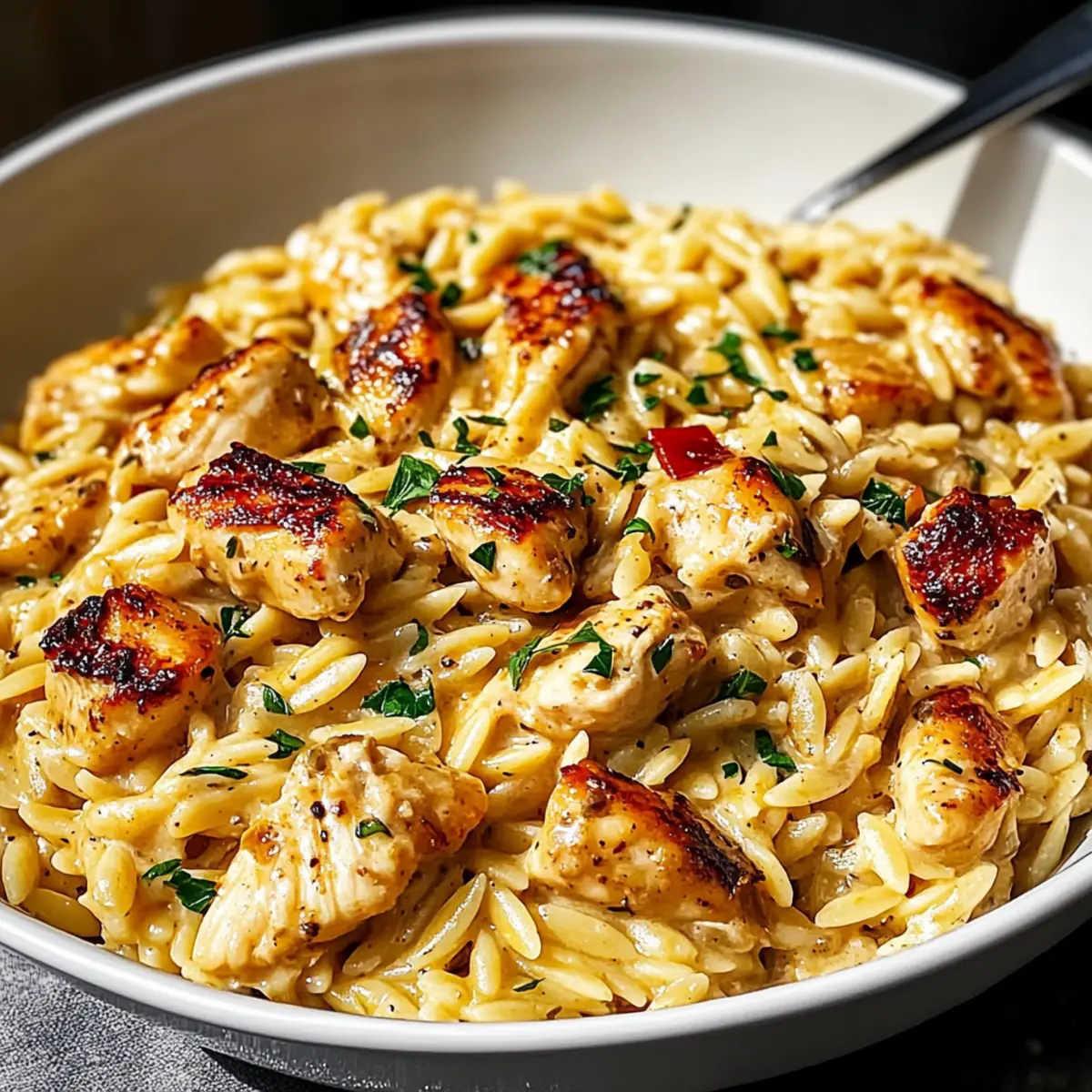 Cajun Chicken Alfredo Orzo