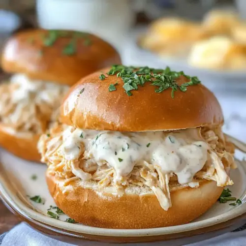 Chicken Alfredo Sloppy Joes