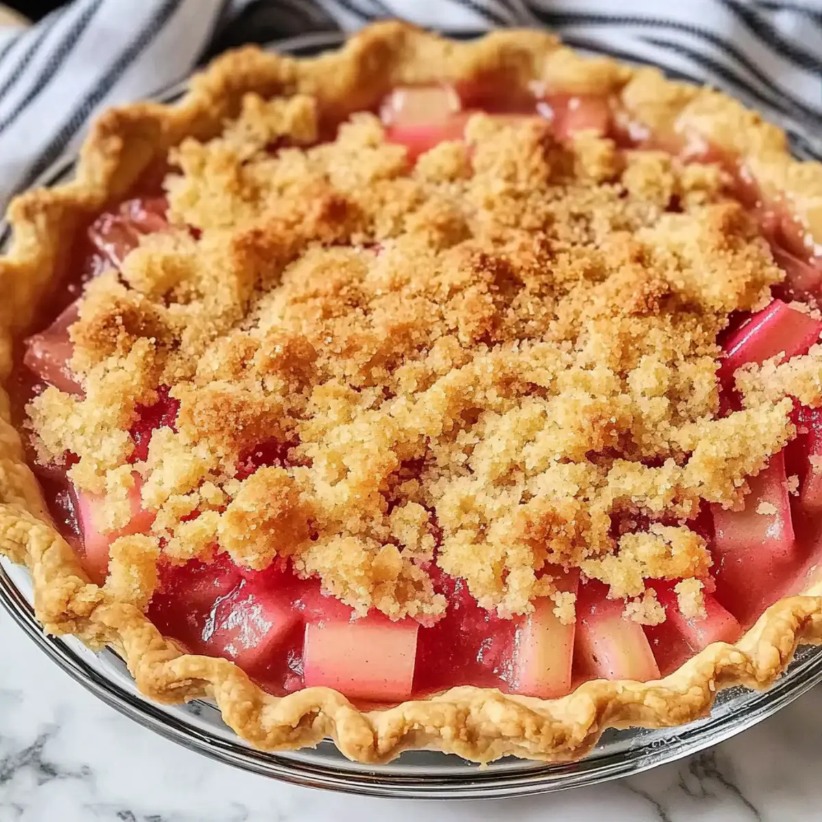 Healthy Rhubarb Crumble Pie