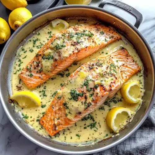 Baked Salmon with Lemon Butter Cream Sauce