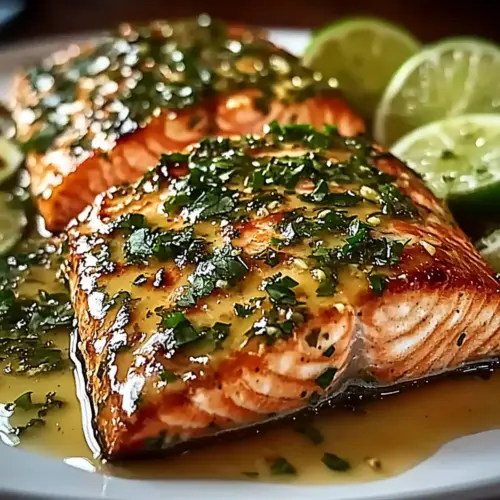 Honey-Lime Garlic Butter Baked Salmon