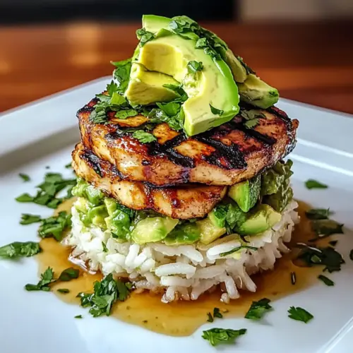 Honey Lime Chicken & Avocado Rice Stack
