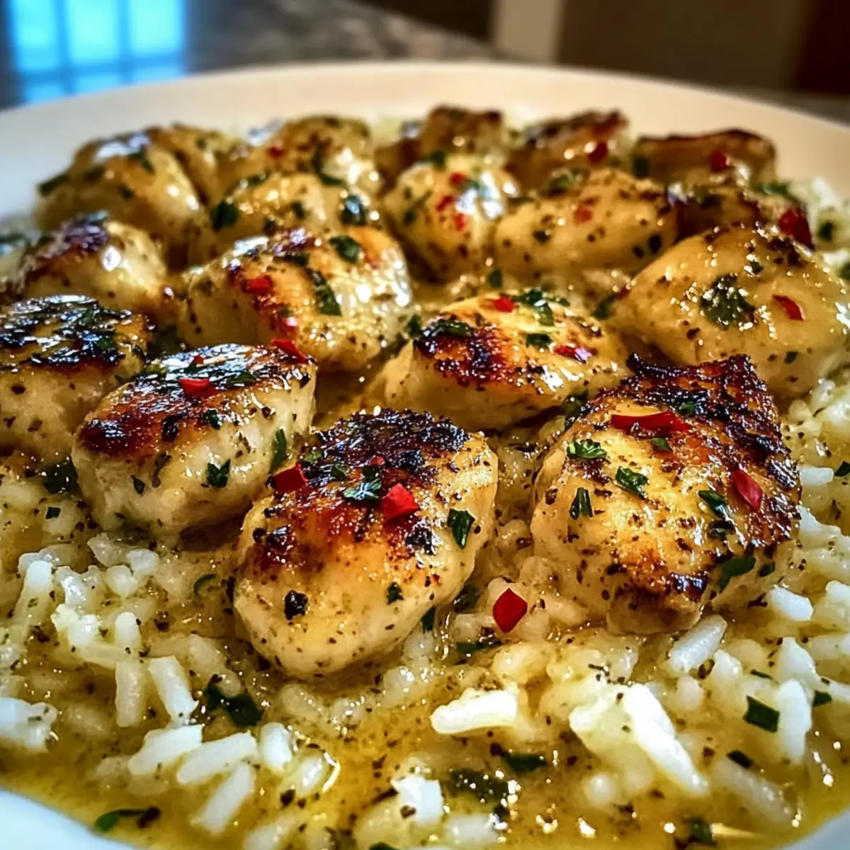 Chicken Scampi with Creamy Garlic Parmesan Rice
