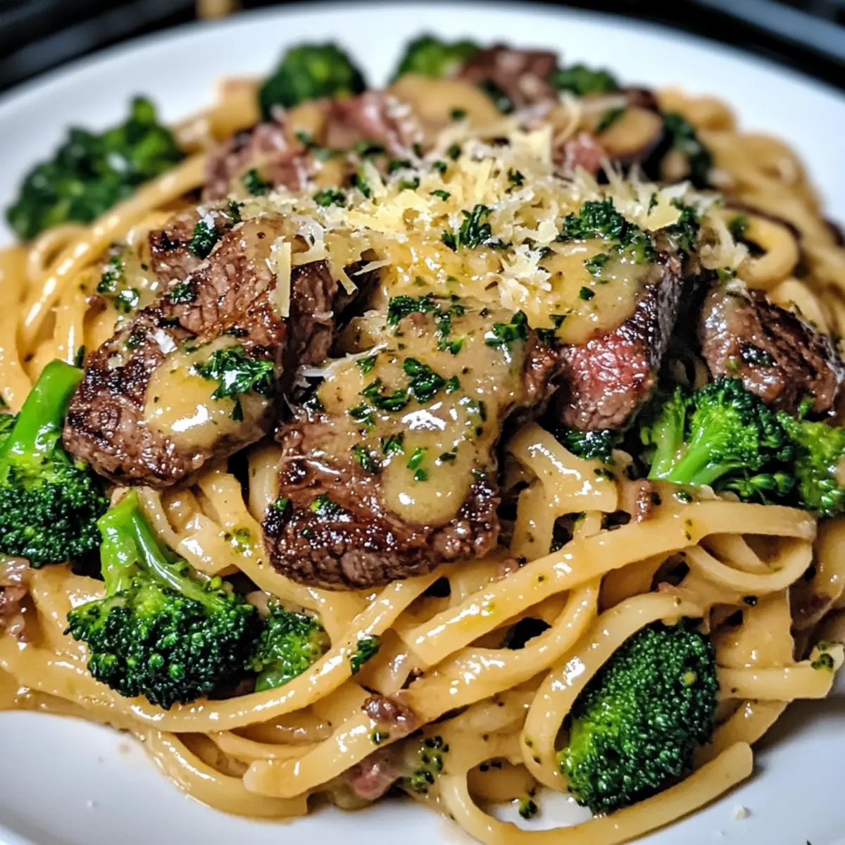 Cowboy Butter Steak & Broccoli Linguine