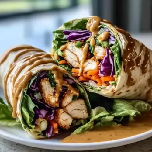 Thai Peanut Chicken Wraps
