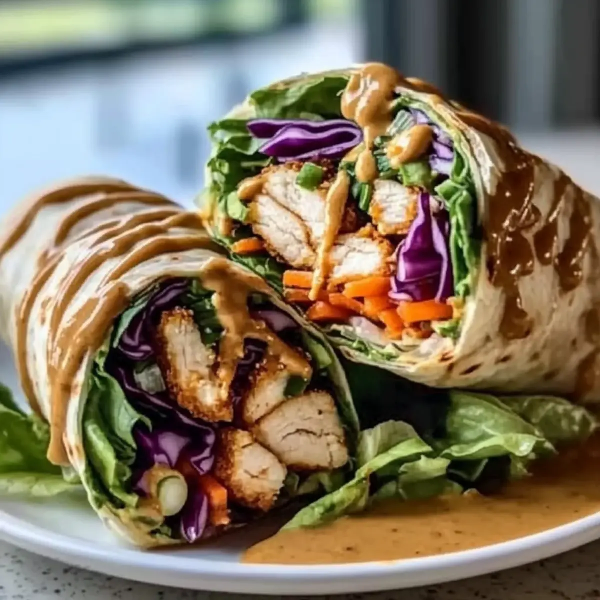 Thai Peanut Chicken Wraps