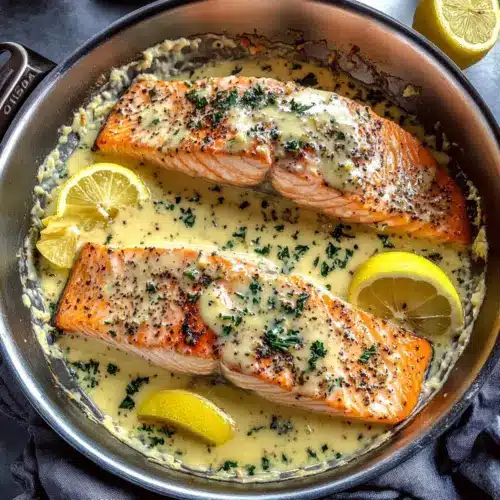 Baked Salmon with Lemon Butter Cream Sauce