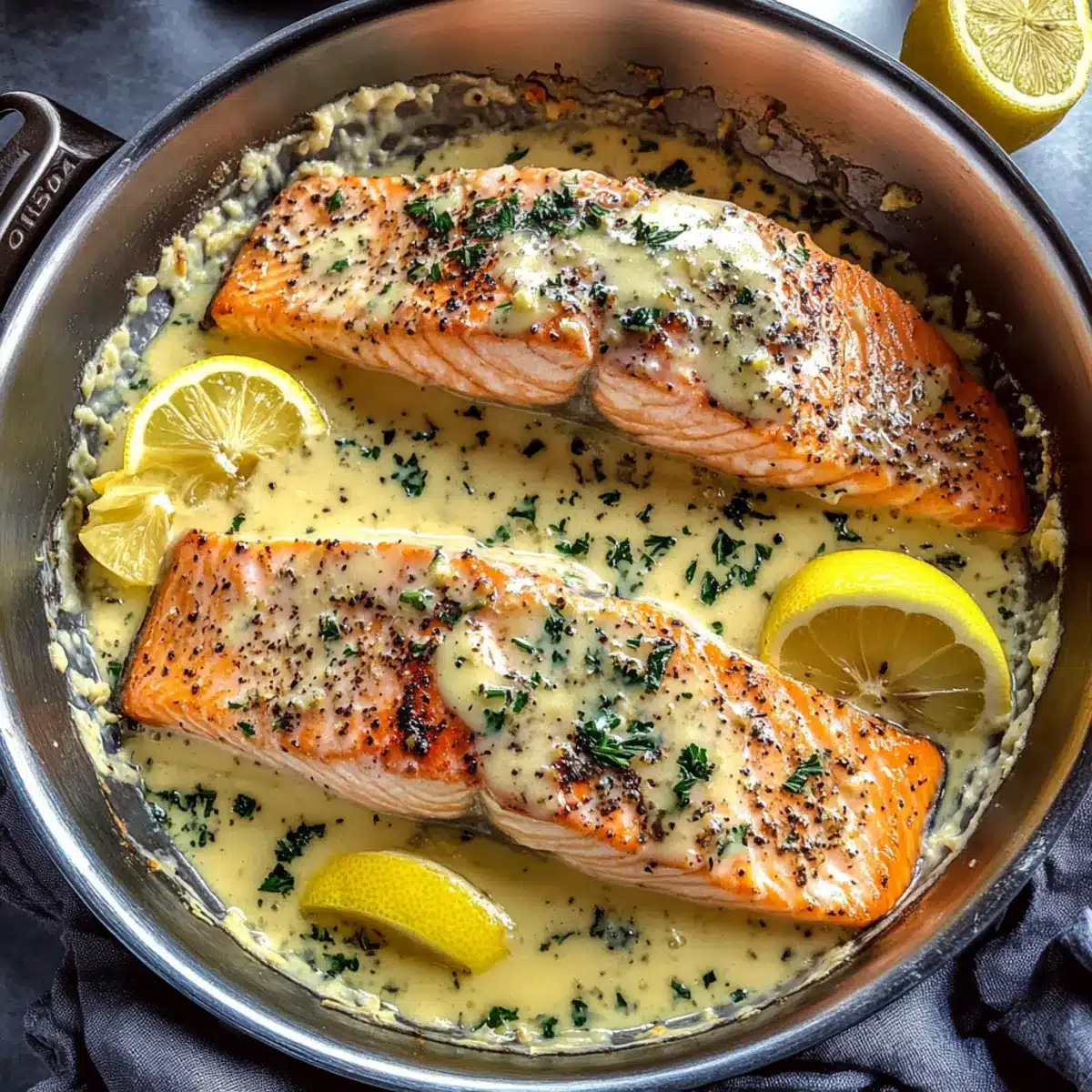 Baked Salmon with Lemon Butter Cream Sauce