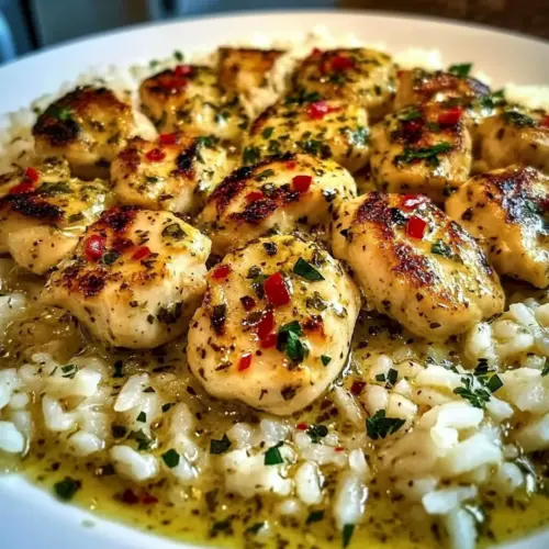 Chicken Scampi with Creamy Garlic Parmesan Rice