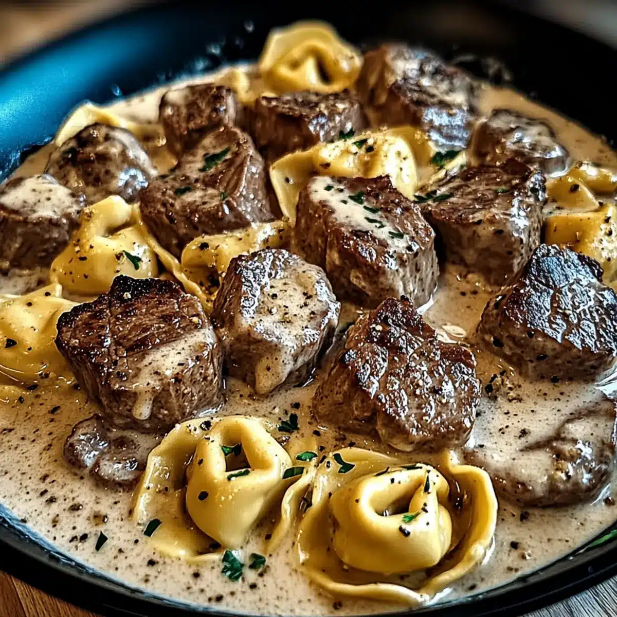 Cracked Garlic Steak Tortellini