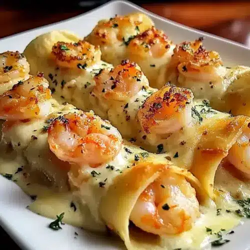 Creamy Garlic Parmesan Shrimp Roll-Ups